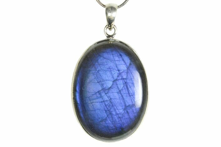 Brilliant Blue Labradorite Pendant with Chain #353880